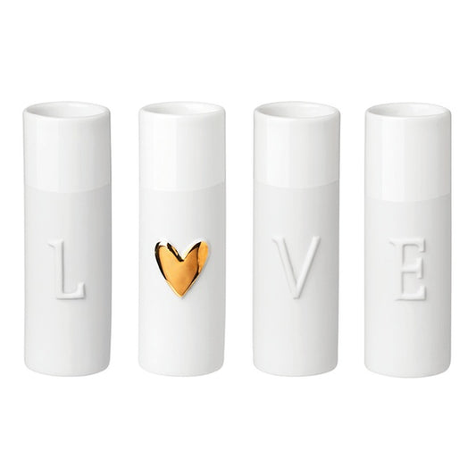 4er Set Mini Vasen Love Räder Design