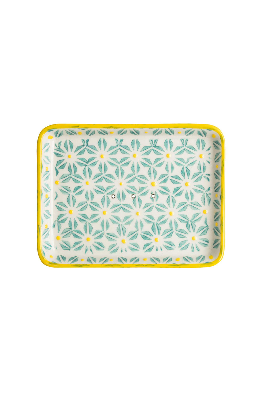 Tranquillo Seifenschale Retro – Grün / Gelb, 13 × 10 × 2 cm