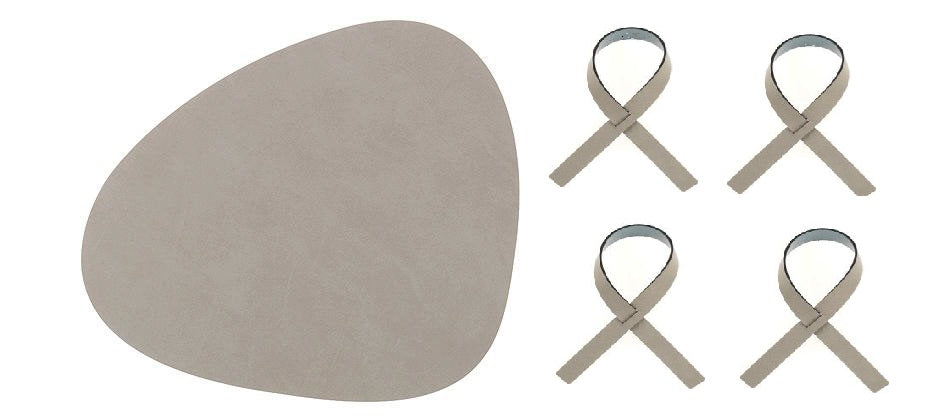 Tischset inkl. Serviettenringe 8er Set (4 Tischset + 4 Serviettenringe) - LindDNA
