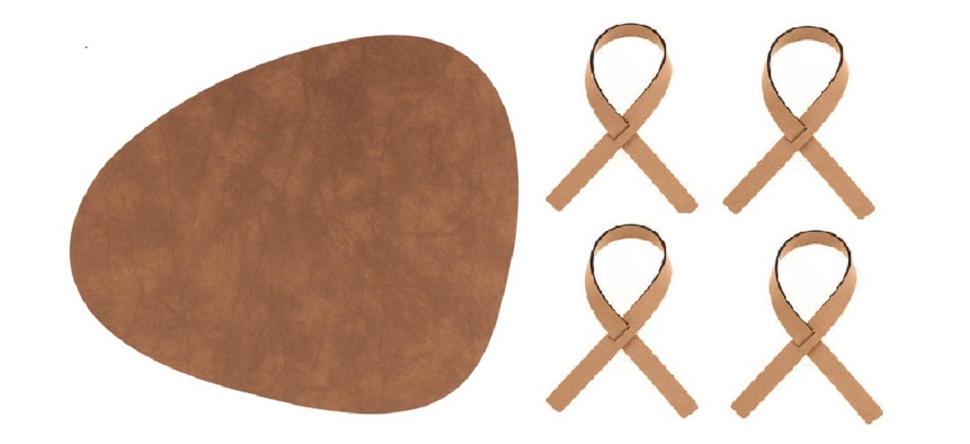 Tischset inkl. Serviettenringe 8er Set (Tischset Curve L + Serviettenringe) - LindDNA
