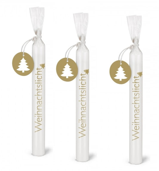 Wünschelicht Kerze "Weihnachtslicht"Baum gold Kerzenset 3er Set Bulla Design